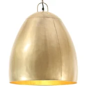 Vidaxl Industrijska viseča svetilka 25 W medeninasta okrogla 42 cm E27