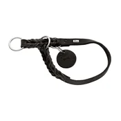 Hunter polzatezna ovratnica za pse Solid Education S/M 35-40 cm, usnje črna