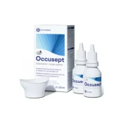 Occusept kapi za oci s cašicom za ispiranje, 2 x 20 ml
