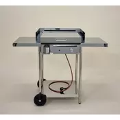 Električni žar E450 PRO z nogami in policami na kolesih + ščitnik + posodica za olje 0.25l z nosilcem + inox visoki pokrov - Furlan