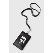 Kožni etui za kartice Karl Lagerfeld boja: crna, 241W3205