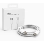 USB C kabel USB C 240W 2m hitro polnjenje tipa C pleten iPhone MacBook