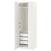 PAX / FARDAL Komb/ormar, visoki sjaj/bijela, 75x60x236 cm