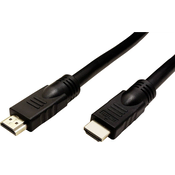 ROLINE Roline HDMI priključni kabel HDMI-A vtič\, HDMI-A vtič 10.00 m črna 14.01.3451 #####4K UHD\, zaščiten\, aktivno z ojačitvijo signala HDMI kabel, (20415142)