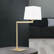 ORION Tekstilna stolna lampa Carlton, mat mesing - spavaca soba - Moderan - bijela - Metal