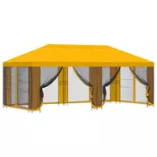 Vidaxl Paviljon s stenami 6 x 3 m Rumena Poliester in jeklo 190