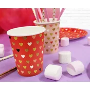 GoDan Papirnati lončki Red Hearts XOXO 250ml 6 kosov
