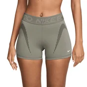 Nike Womens Pro Dri-FIT 3in Shorts, Army/Cargo Khaki/White - L