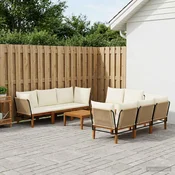 vidaXL 9 pcs Masivno akacijevo les in vrv Naravna