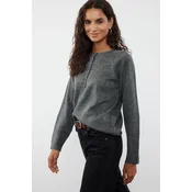 Trendyol Anthracite Button Detailed Knitwear Sweater