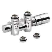 Komplet termostatskih ventilov TWIN COMBI za centralni priključek, desni, krom - Chrome - Sapho - 24 - 14