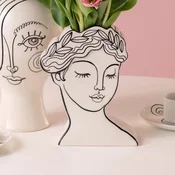 KARE Favola Lady vaza, višina 25 cm, keramika, črna/bela - Dnevna soba/jedilnica - Dizajn - bela, črna