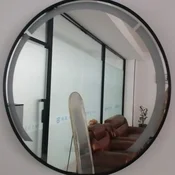 Costway Okroglo kopalniško ogledalo 60 cm z LED osvetlitvijo, aluminijast okvir, črno