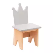 Personalized Wooden Kids’ Chair – Unique Design & Premium Quality! – Crown Grey