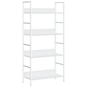 Vidaxl Knjižna polica 4-nadstropna bela 60x27,6x124,5 cm inž. les