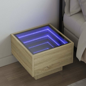 Noćni ormarić s beskonačnim LED boja hrasta sonome 40x40x30 cm