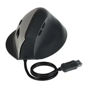INF Ergonomska navpična žična miška - tihi klik, podpora za zapestje, nastavljiv DPI Grey, (5000091388)