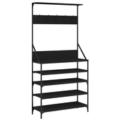 MAISON CHIC Regal za oblačila s prostorom za čevlje - Polica za čevlje črn 90x34x184 cm, (21778225)