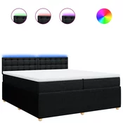 vidaXL vidaXL Box spring postelja z vzmetnico črn 200x200 cm blago, (21304378)