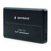 EE2-U3S-2 Gembird USB 3.0 Externo kuciste za 2.5 SATA hard diskove, aluminium, crni