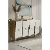 Hanah Home komoda Seza 120, 120 cm, hrast Sapphire / bela / zlatna