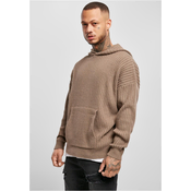 Dark khaki knitted hoodie
