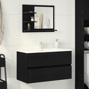 Kupaonsko ogledalo crni hrast 60x10,5x45 cm konstruirano drvo