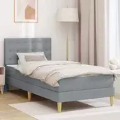 Okvir kreveta s madracem Svijetlo siva 90 x 190 cm tkanina