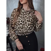 Bluzka damska oversize SAVANATOP w panterkę Dstreet