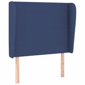 Vidaxl Vzglavje z ušesi modro 83x23x118/128 cm blago
