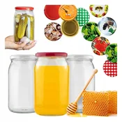 shumee 48x kozarcev 900 ml za medene konzerve + pokrovček FI82 stekleni kozarec za tinkture