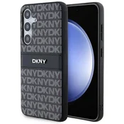 DKNY Etui DKNY Leather Mono Stripe & Metal Logo za Samsung Galaxy S24+ - črno
