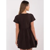 Temno rjava mini obleka