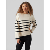 VERO MODA Pulover VMSaba  bež / črna