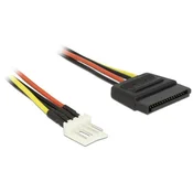 Delock Strujni priključni kabel [1x SATA-strujni-utikač 15pol. - 1x plosnati utikač 4pol.] 0.15 m crne, crvene, žute boje Delock