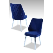 Hanah Home Set stolica Pufi, 48x90x43 cm, 2 komada, Tamnoplave