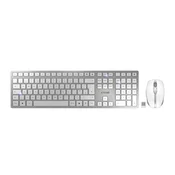Cherry DW 9100 Slim bežična/BT tipkovnica + miš, AES-128 enkripcija, bijelo/siva