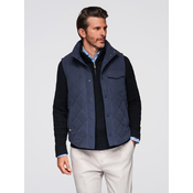 Ombre Mens peach effect quilted sleeveless jacket - navy blue