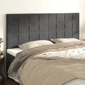 Vidaxl vidaXL Vzglavja za posteljo, 4 kosi, temno siva, 90x5x78/88 cm, žamet