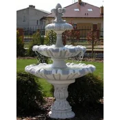 Casa Padrino baroque fountain with decorative lily gray A� 129 x H. 196 cm - Magnificent garden fountain in baroque style - Round garden decoration stone fountain - Baroque garden decoration