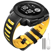 Infostyle Silikonski pašček za Garmin Instinct/Instinct 2 – rumeno/črna