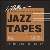 LA BELLA 800M STRUNE BLACK NYLON TAPE WOUND MED 14-67