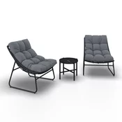 Bessagi Garden Set Za Balkon Elia, 3-Delno, Siva, Črna