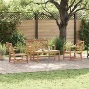 Sjedeca garnitura za vrt 4 pcs Prirodna Cvrsto teak drvo