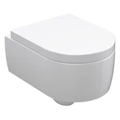 KERASAN FLO viseča WC školjka 36x50 cm, bela keramika, moderna in elegantna design