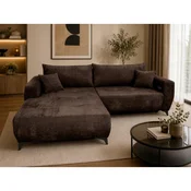 P & B KOTNA SEDEŽNA GARNITURA, šenilja rjava