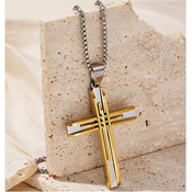 Ogrlica Sapid Cross - Zlata / Srebrna KP34103
