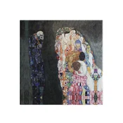 Slika na platnu Gustav Klimt Življenje in smrt reprodukcija na mat platnu z galerijskim okvirjem 3 cm 40 x 40 x 3 cm
