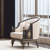 Casa Padrino Luxury Baroque Living Room Armchair Beige/Brown/Gold - Baroque Furniture
