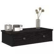 Zidna polica s ladicama crna 60x28x15 cm izradeno drvo